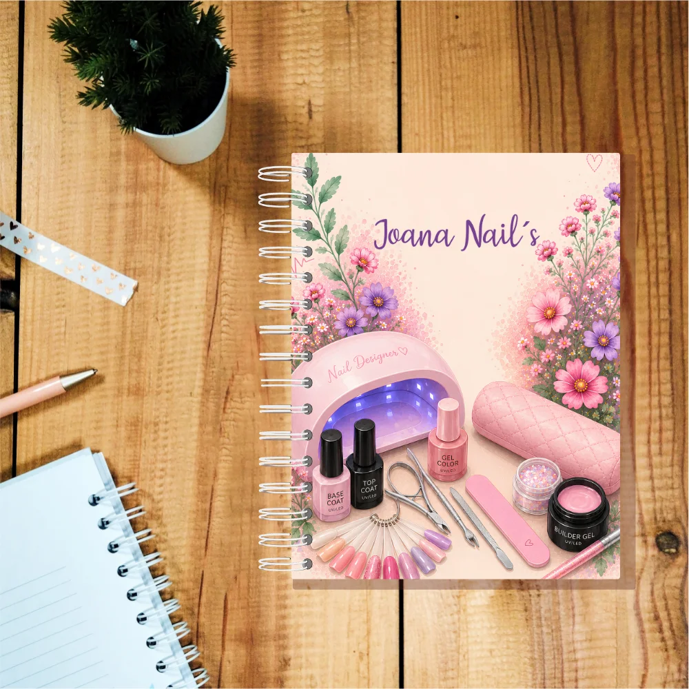 Agenda de Marcações Nail Art Rosa