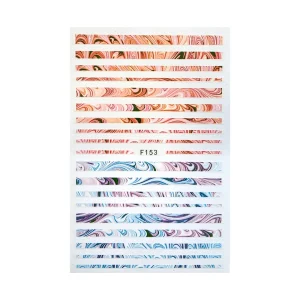 Adesivos para Nail Art com Linhas Marmorizadas Multicoloridas