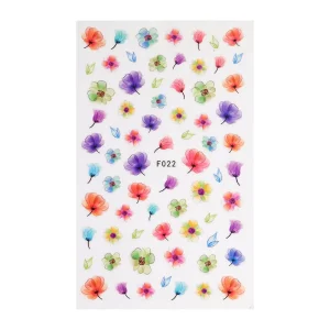 Autocolantes para Unhas com Estilo Floral em Aquarela Multicolorida