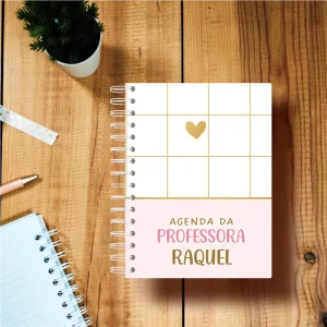 Agenda de Professora Personalizada Purple Gold